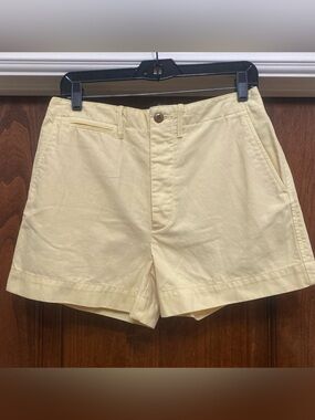 Re/Done Womens Chino Shorts in light yellow Sz 6 unworn